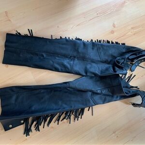 Vintage mens biker chaps Thick leather Made in the USA Like New!!!